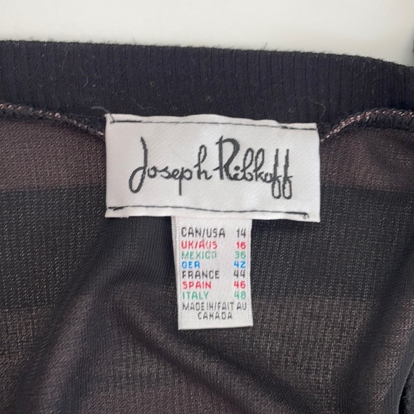 Joseph Ribkoff Brown & Black Striped Dress Size 14 - Picture 8 of 8